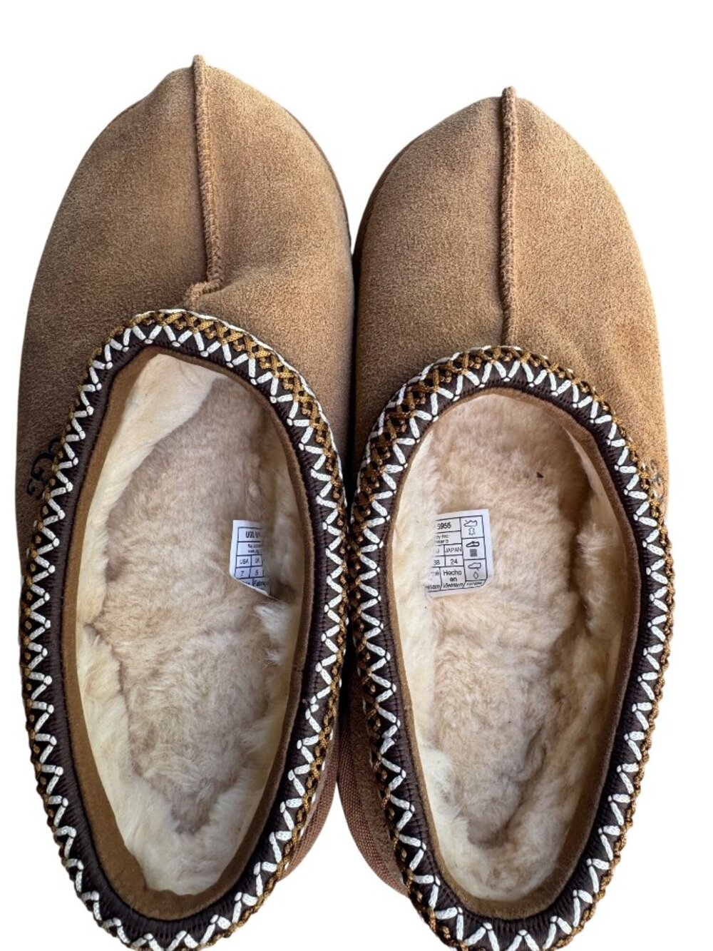 UGG Tasman Chestnut Slippers Womens Size 7 Suede Sheepskin Lined Shoes 1019066K - Picture 3 of 14